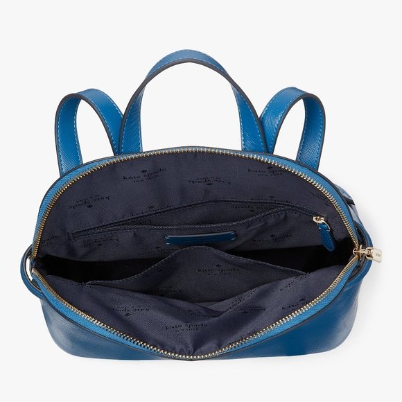 New Kate Spade Staci Saffiano Leather Dome Backpack Sapphire Ice